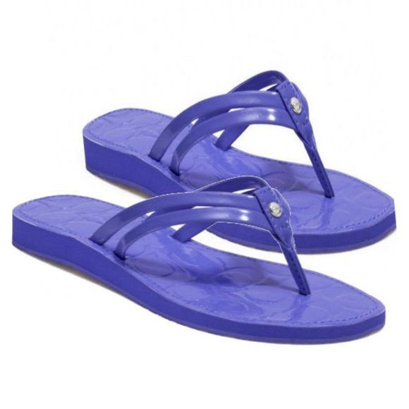 Coach Juney Periwinkle Blue Patent Flip Flop - Size 7M - Picture 5 of 8